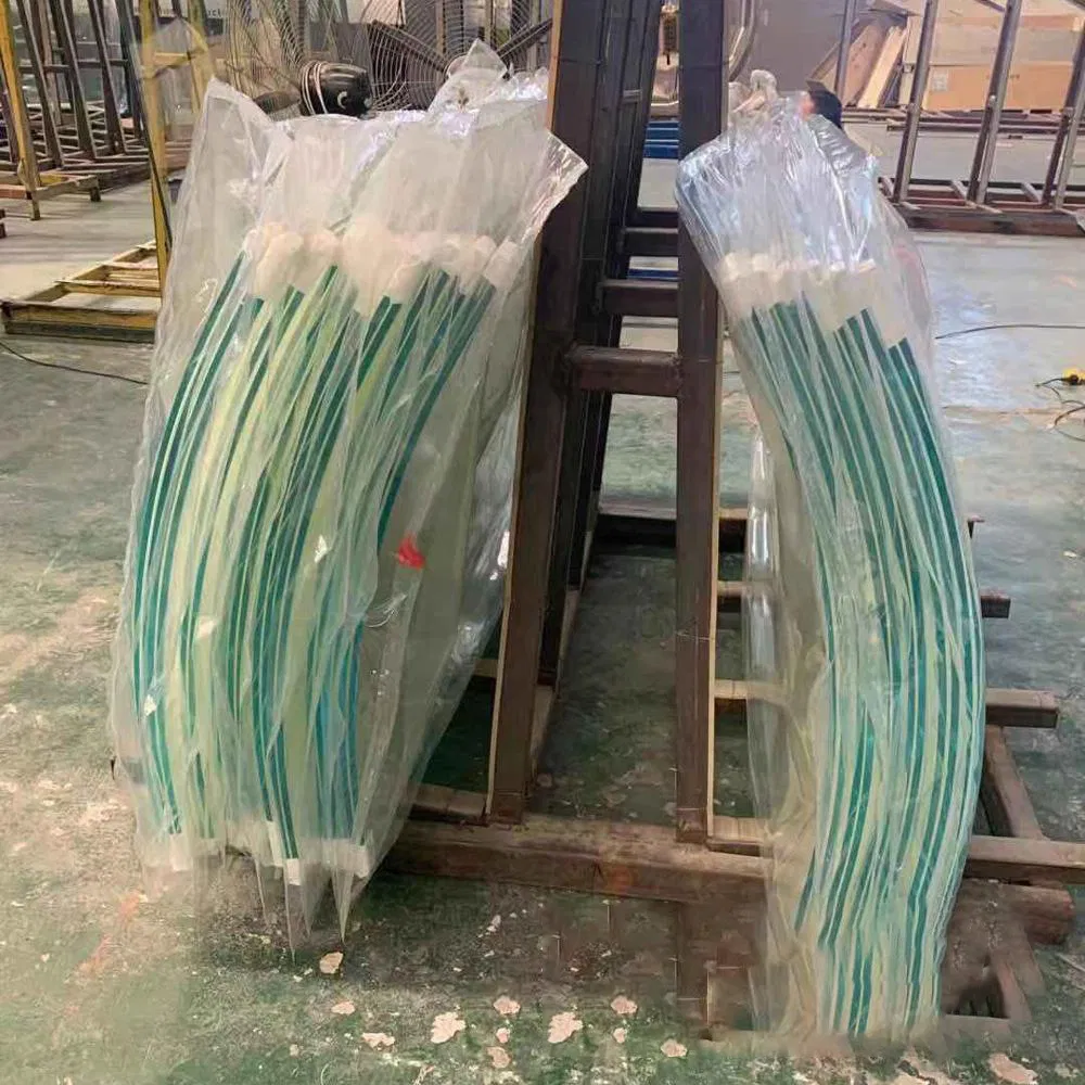 Stylish Bent Glass Design for Fireproof and Waterproof Walls