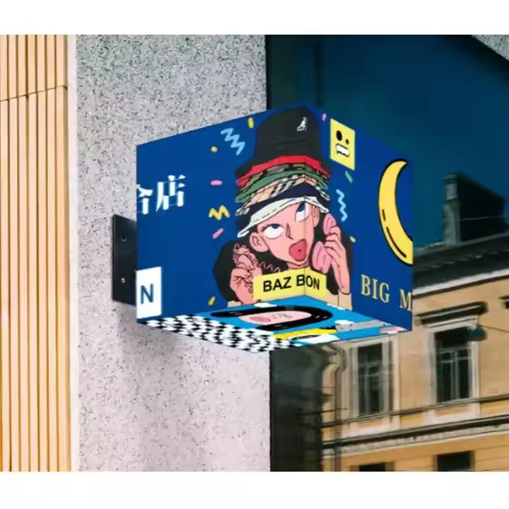 P2 P3 4/5 Sided Outdoor Indoor LED Cube Advertising Display for Shop Restaurant Elevator Column LED Cube Creative Magic Cube LED