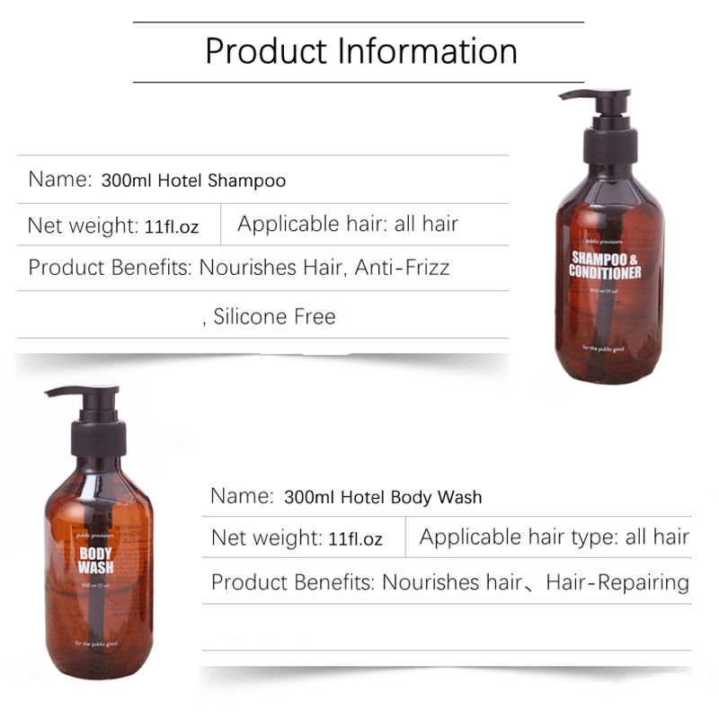 Wholesale Custom Logo Cheap 300ml Hotel Amenities Size Body Lotion Shampoo and Conditioner for Hotel