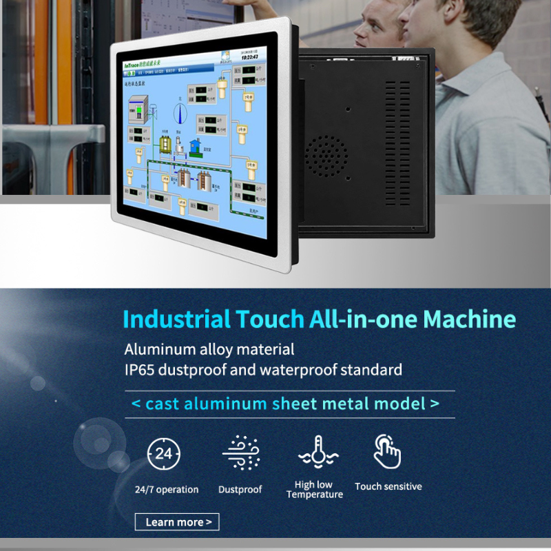 Front IP65 Touch Display Rugged Outdoor Industrial PC with Fanless Design and Touchscreen