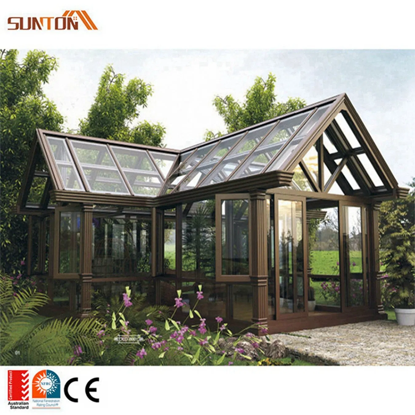 Factory Customized Construction Aluminum Panels Glass Houses Modern Glass Sunroom