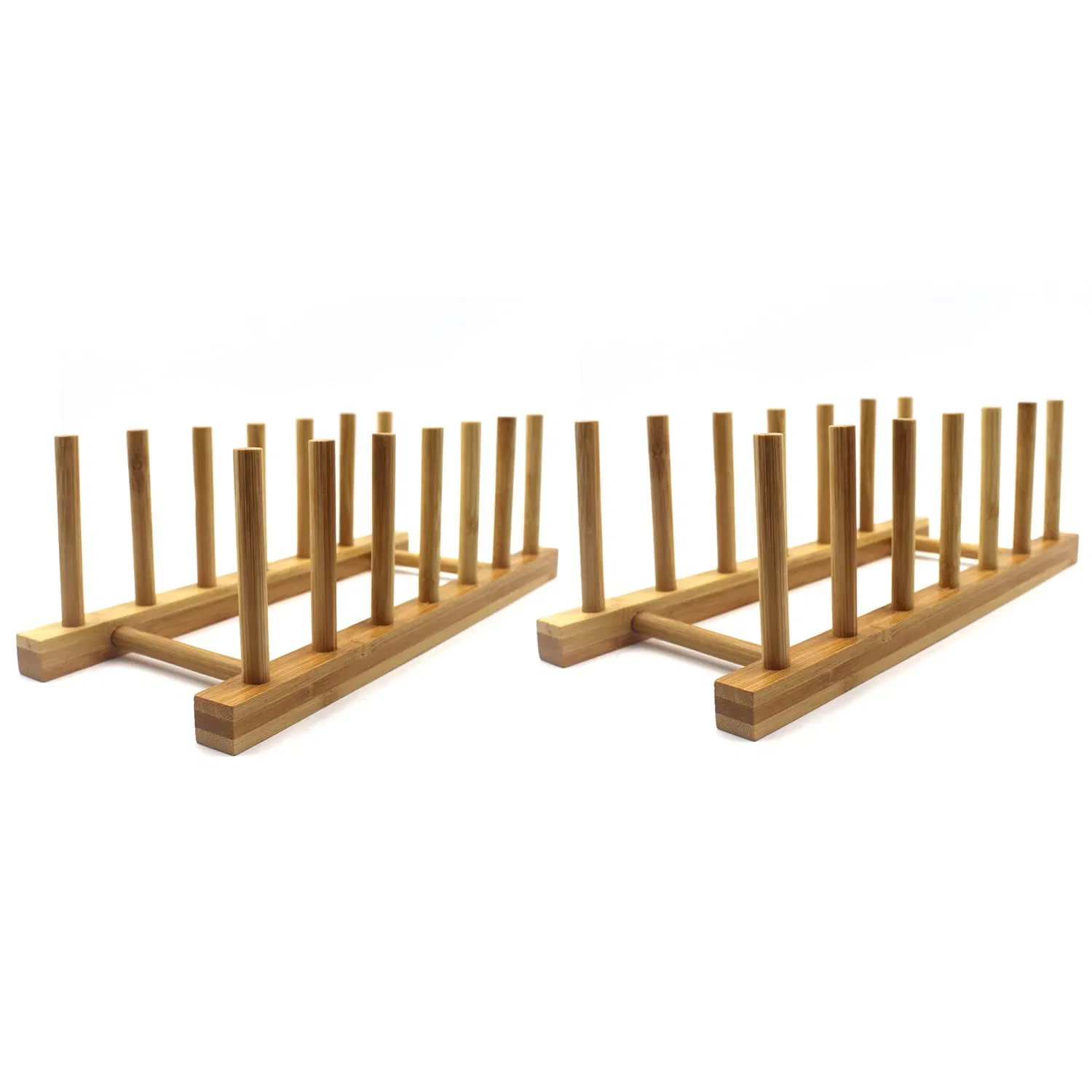 Bamboo Wooden Plate Racks Dish Stand Holder