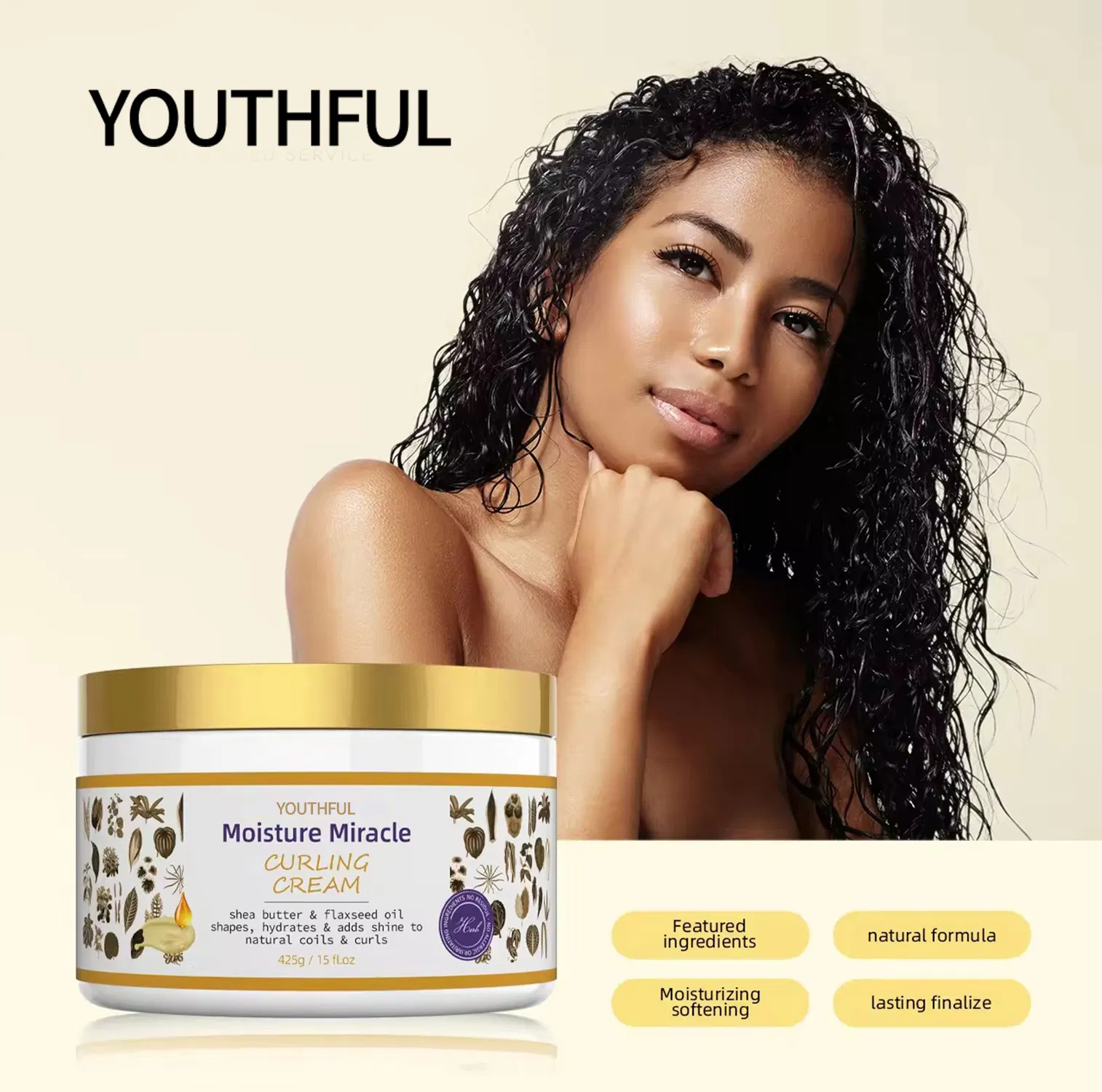 Best Curly Frizz Taming Hair Products Enhancing Curl Activator Cream for Permed