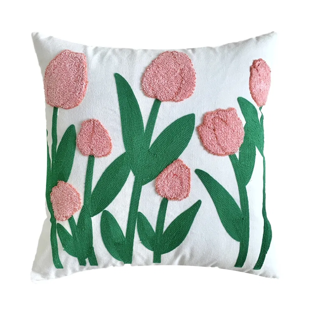 Custom Tufted Cushion Cover with Colorful Bohemian Pillow Case