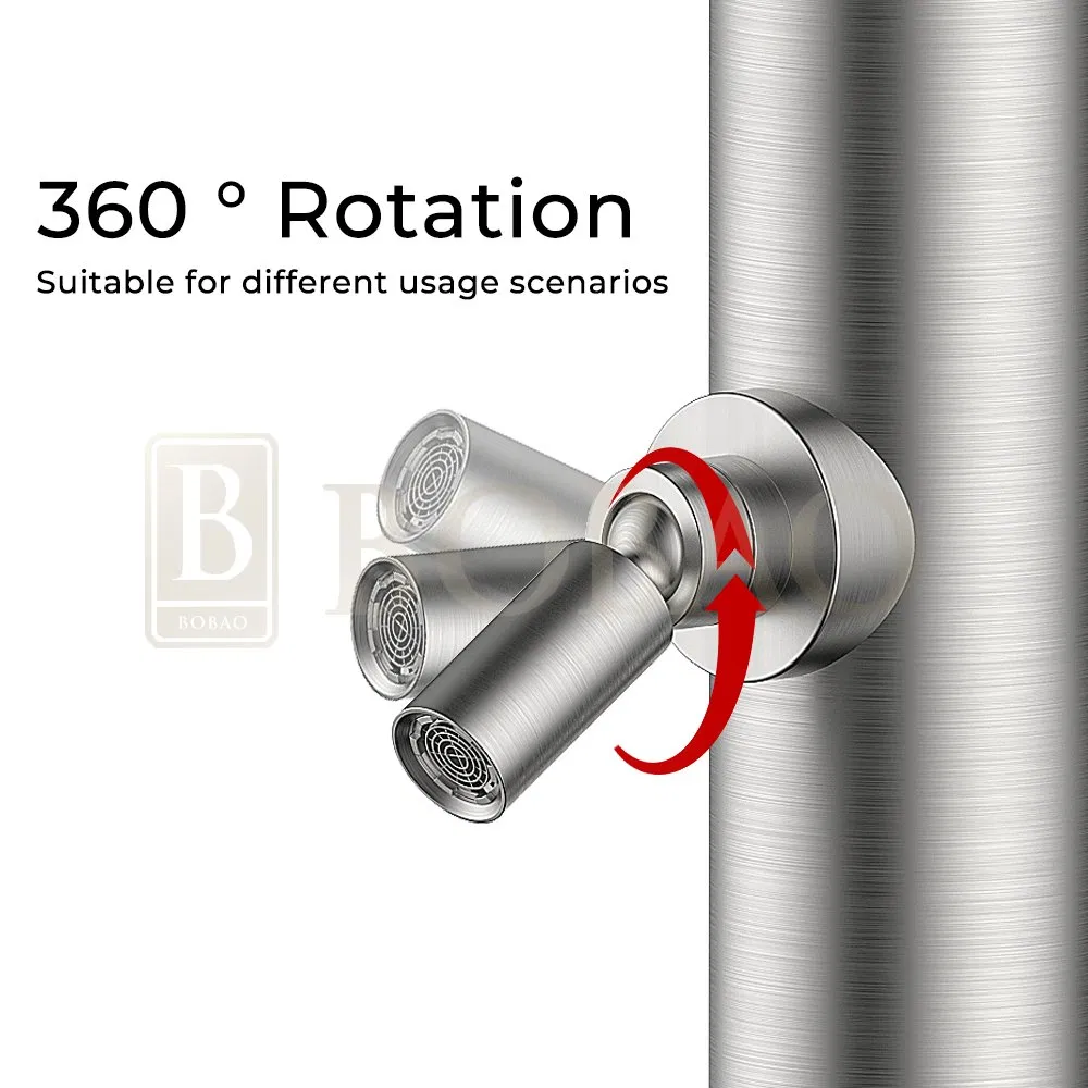 Adjustable Temperature Outdoor Shower Column in Stainless Steel