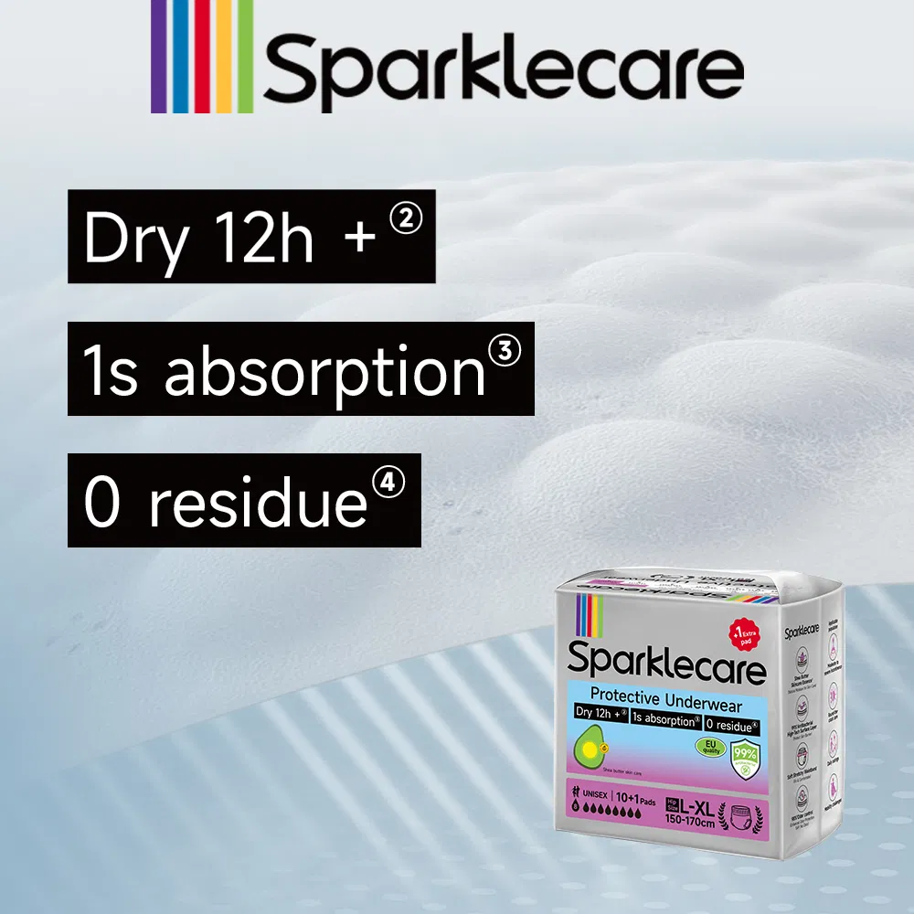 Sparklecare Customized Disposable Home Adult Diaper L-XL Size Super Absorption & Ultra-Thin Pull up Pant for Incontinent Adults