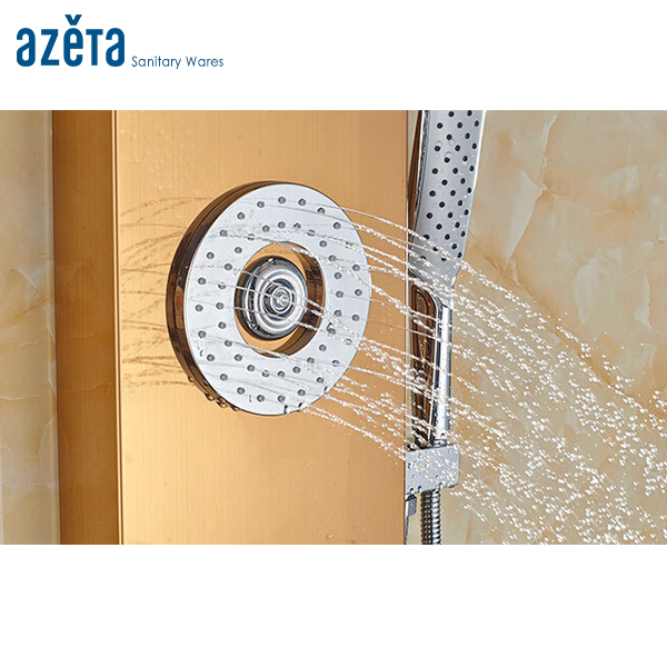 6 Functions LED Thermostatic Temperature Screen Massage Jets Bathroom Shower Panel System with Handheld Rainfall Waterfall Shower