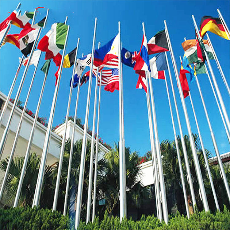 Manufacture Automatic Raise Flag Pole Outdoor Conical Electric Stainless Steel Commercial Aluminum Metal Flag Pole