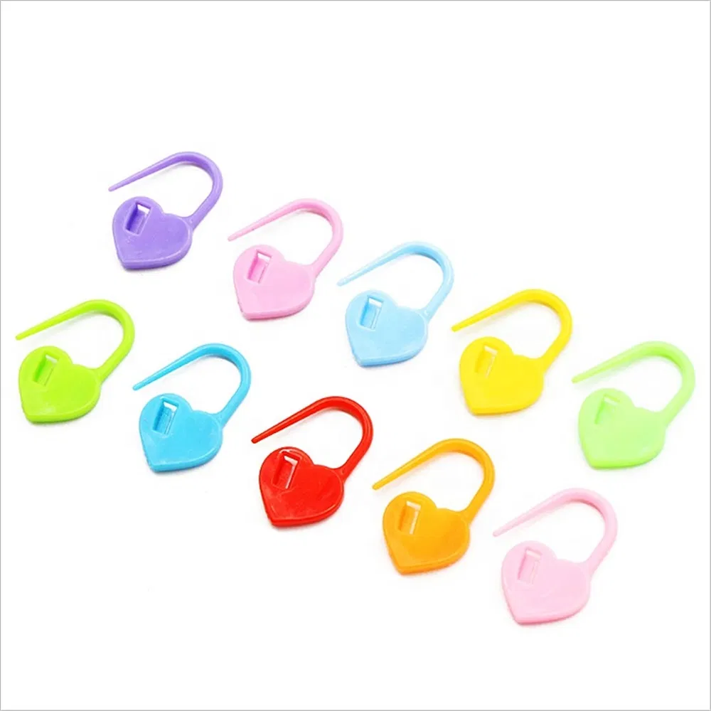 50PCS Heart Shaped Stitch Markers Plastic Knitting Crochet Locking Stitch Knitting Holder Needle Sewing Accessories