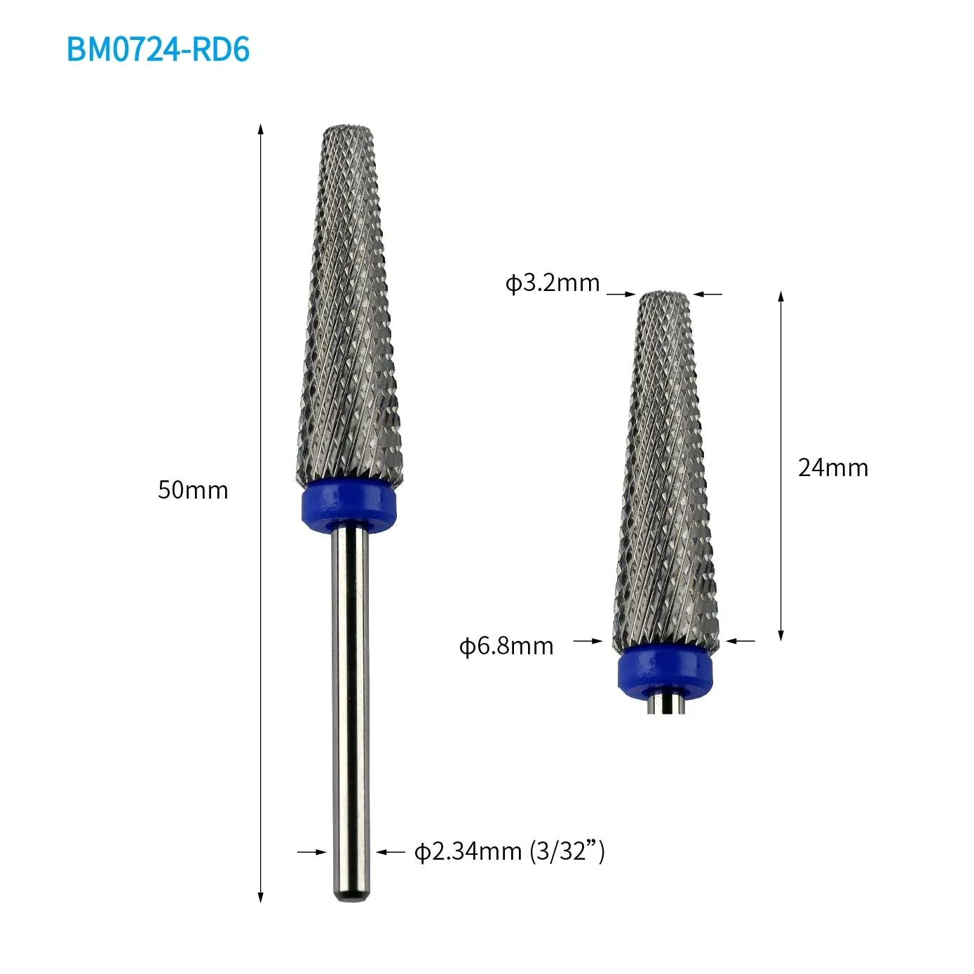 2023 New Arrival Super Long 6.8X24taper Barrel Nail Gel Polish Removing Extended Nail Carbide Nail Drill Bit
