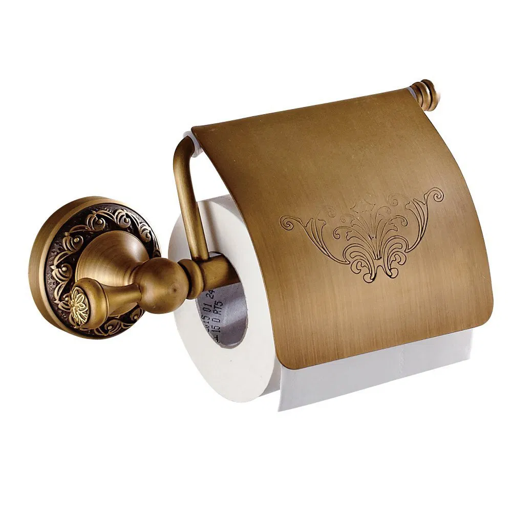 Antique Brass Carved Towel Paper Holder Bathroom Towel Rack Bathroom Accessories Set