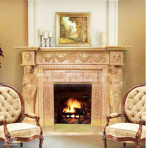 Natural Marble Fireplace Mantel Surround Stone Fireplace