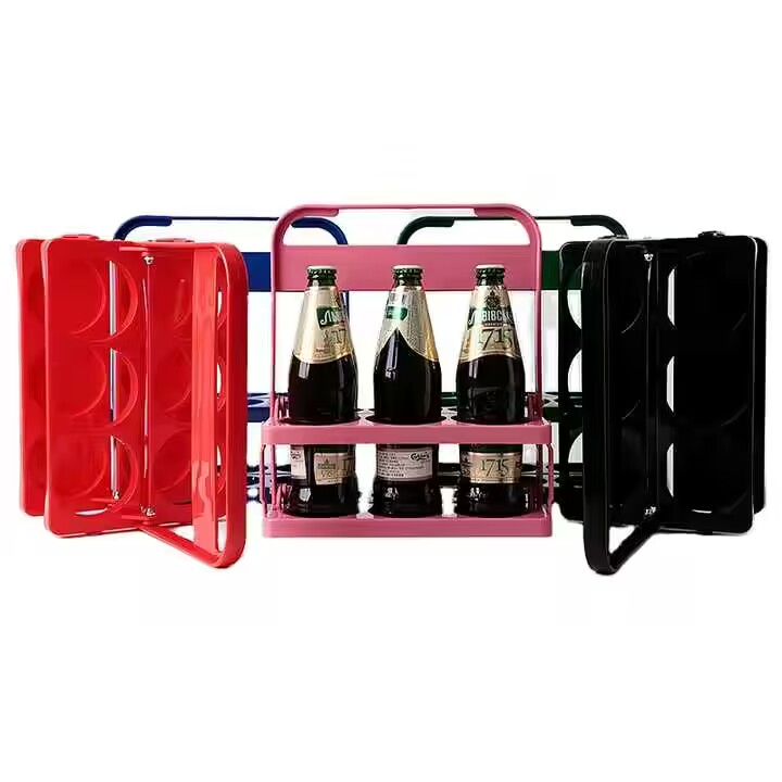 Promotional Brand Marketing Foldable Plastic 6 Pack Bottle Carrier Beer Holder for Promotion