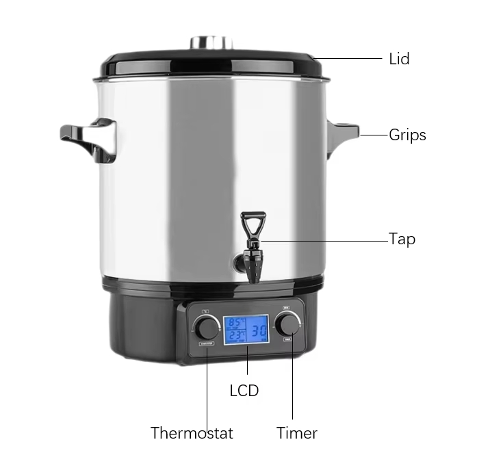 Commercial Preserving Cooker Stainless Steel Jam Warming Urn Controlled by Thermostat
