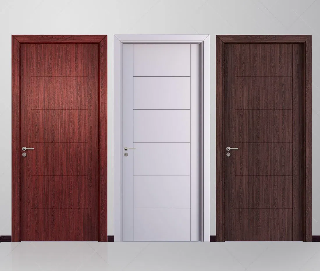 European Style Double Casement Outside UPVC Door Factory