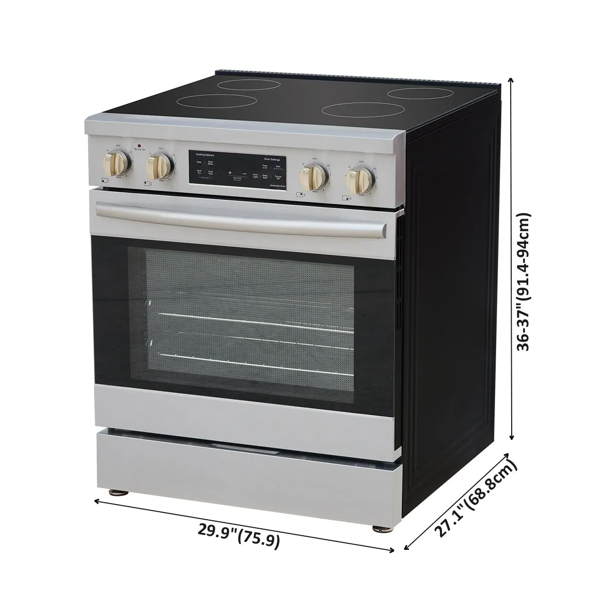 30inch Front Control Freestanding 4 Element Electric Range Stove with CSA (HFP3001E)