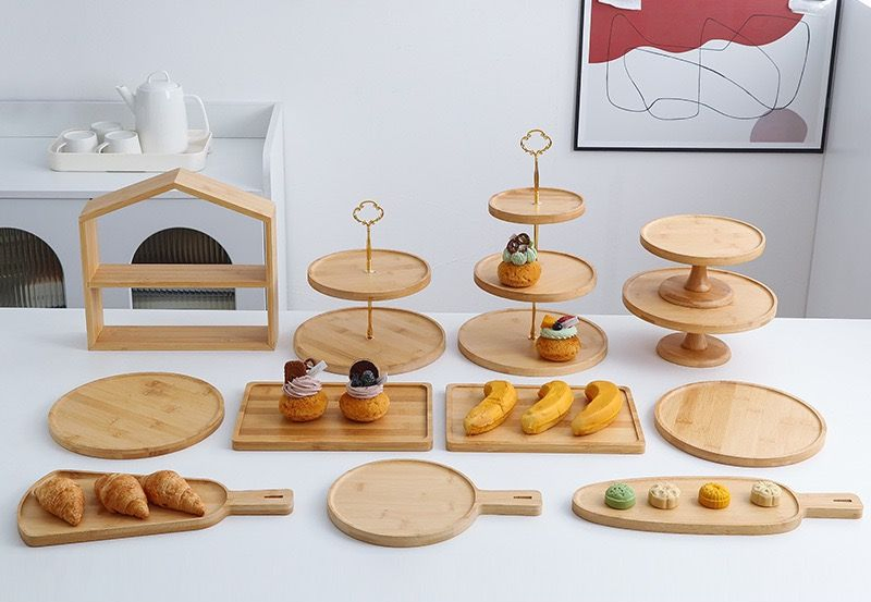 Dessert Display Stand Wooden Cake Tray