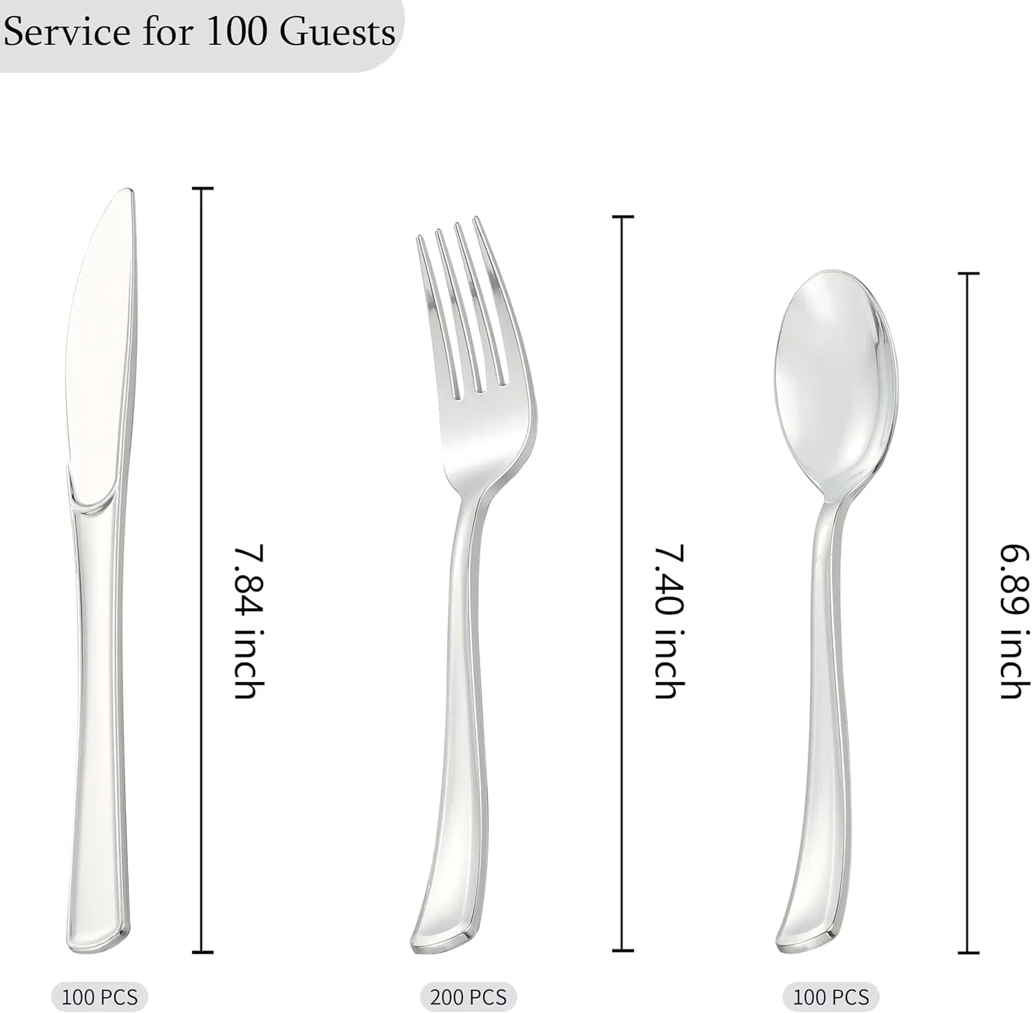 Premium Silver Plastic Cutlery Set for Elegant Events