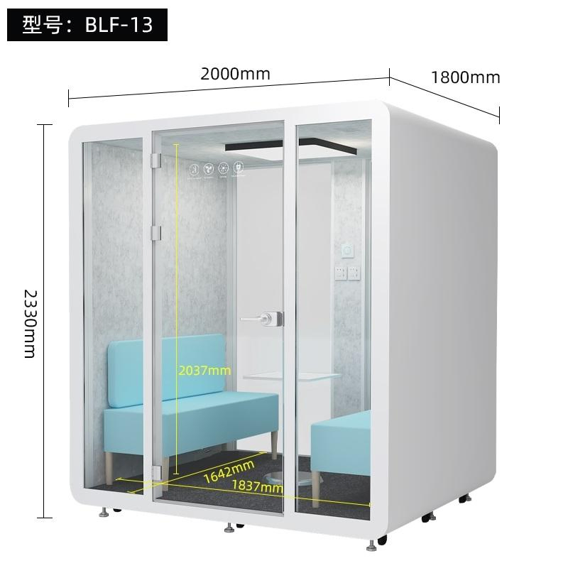 Modern Eco-Friendly 4-Layer Acoustic Office Pod Easy-to-Assemble Steel Frame Soundproof Meeting Pods for Multiple People Office