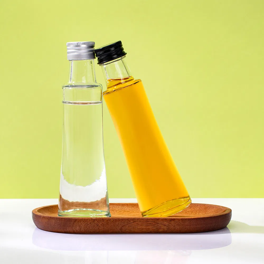 Portable Kitchen Vinegar Packaging Glass Olive Oil Dispenser Bottle Wholesale Clear 100ml Round Empty Cooking Oil Bottle