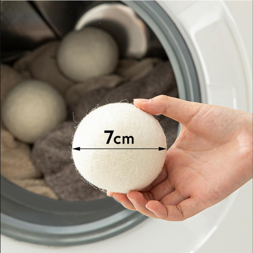 6PCS/Set Natural Reusable Laundry Clean Ball Practical Home Wool Dryer Balls