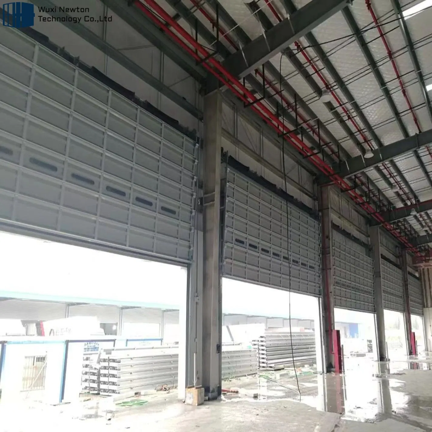 China Supplier Large Size Heat Insulation Industrial Workshop Door with Pedestrian Door