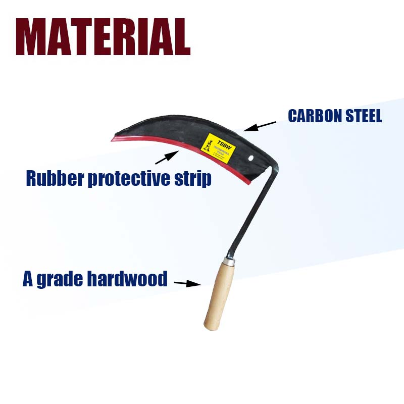 Big Size Sickle with Wooden Handle Hand Tools for Agricultural Farming Garden