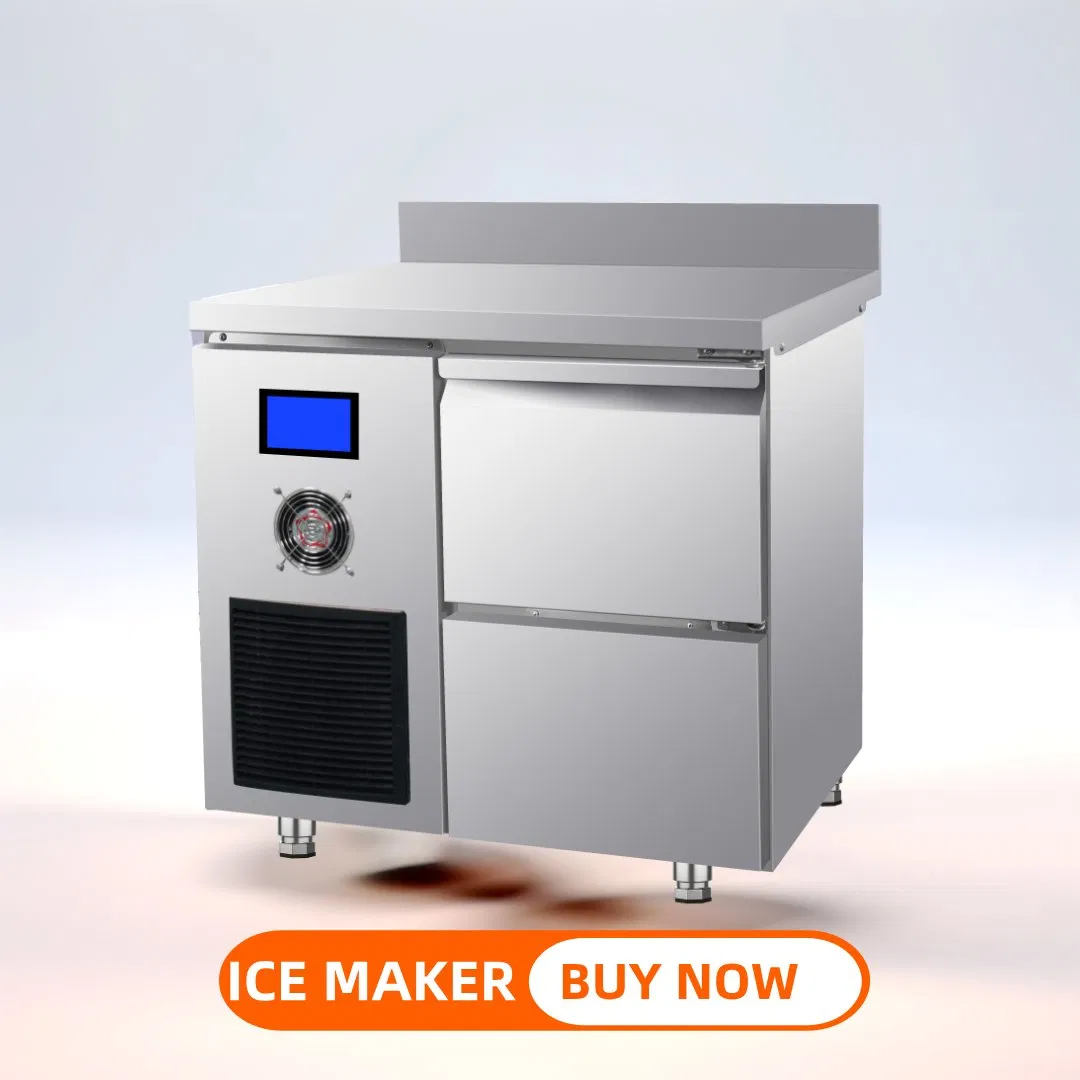 Commercial Ice Cube Maker Fully Automatic 82kg/24h Ice Machine with Multi-Use Stainless Tabletop