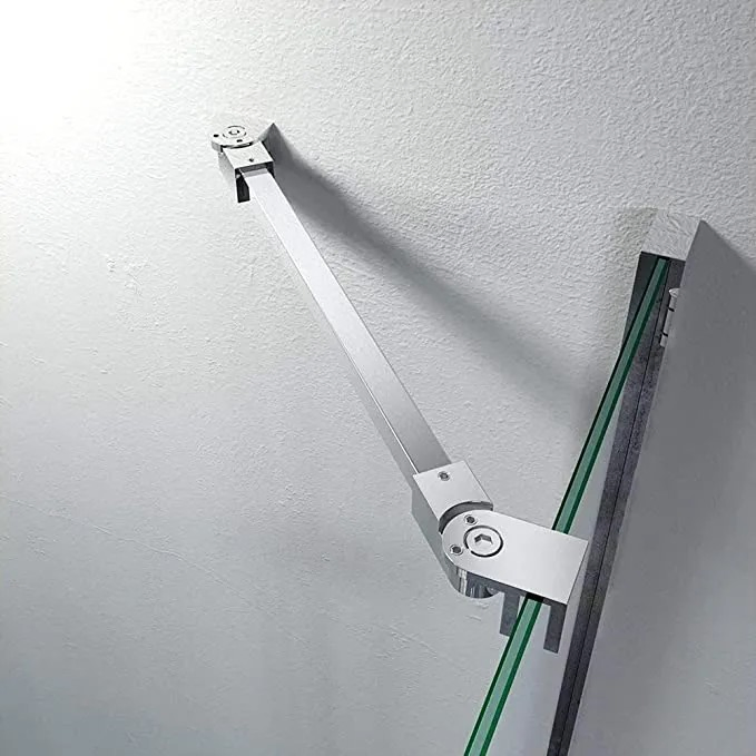 Glass to Wall Shower Curtain Rail and Support Bar System - 1000mm Length