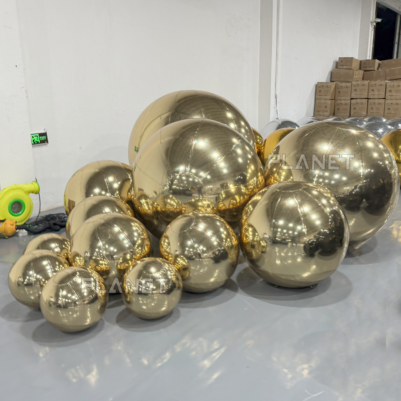 Hot Selling Durable Reflective PVC Gold Mirror Balloon for Decoration