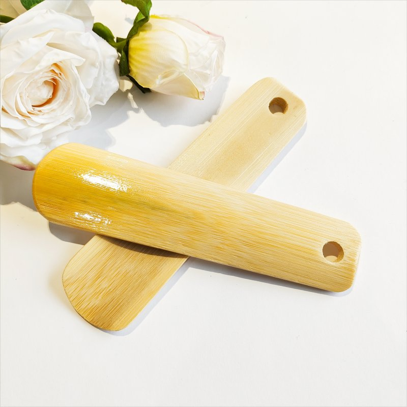 Customizable Eco-Friendly Short Handle Smooth Wooden Shoe Horn Shoe Helper