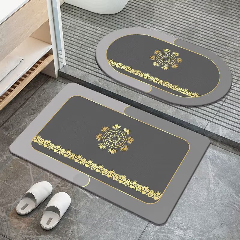 3D Diatomaceous Non Slip Lively Design Quick Dry 40*60cm Bath Mats for Bathroom Rug Set