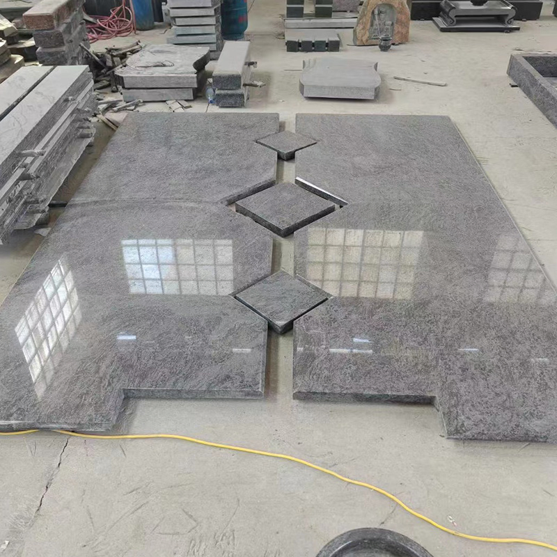 Bahama Blue and India Black Polished Carving Funeral Memorial/Tombstone/Headstone/Gravestone/Cemetery/Monument