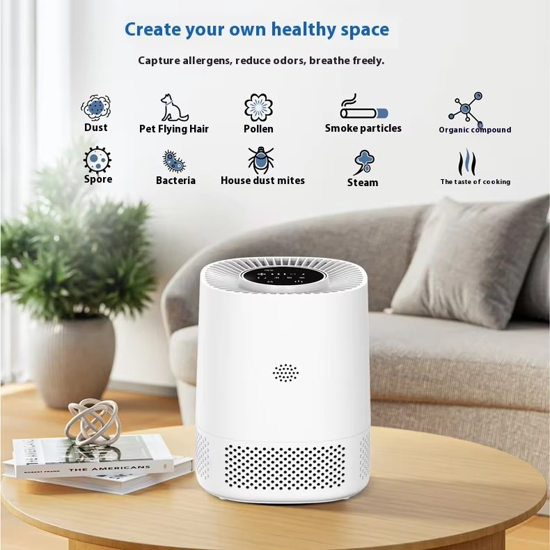 Tuya WiFi Mobile APP Remote Control Desktop Home HEPA Filter Air Cealning Air Purifier Work with Alexa and Google Home