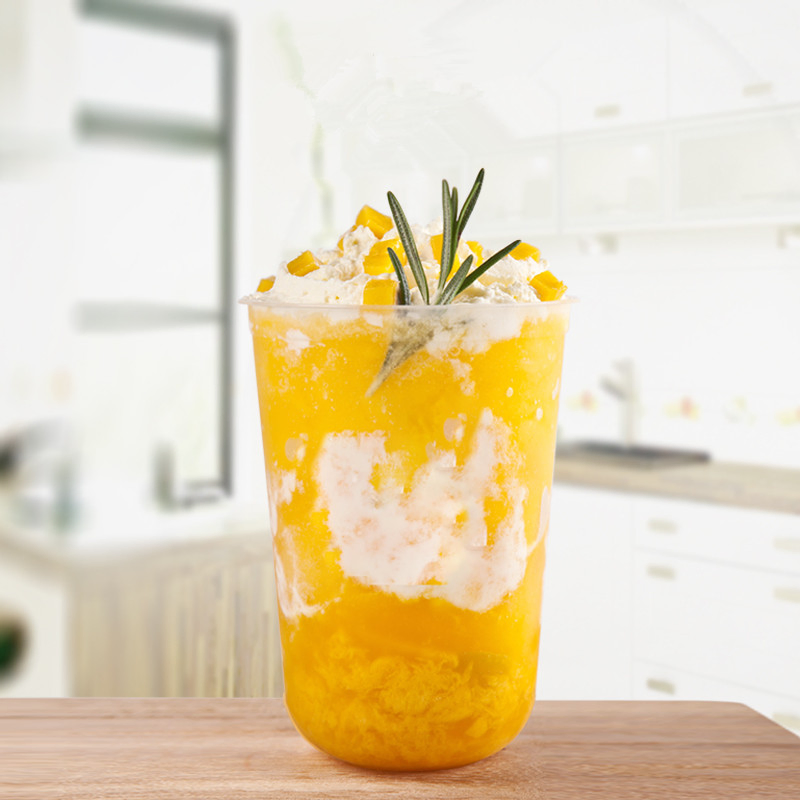 Disposable Drink Cup Net Red Cute Creative Ice Cream Fruit Juice Plastic Cup U-Shaped Milk Tea Coffee Packaging Cups