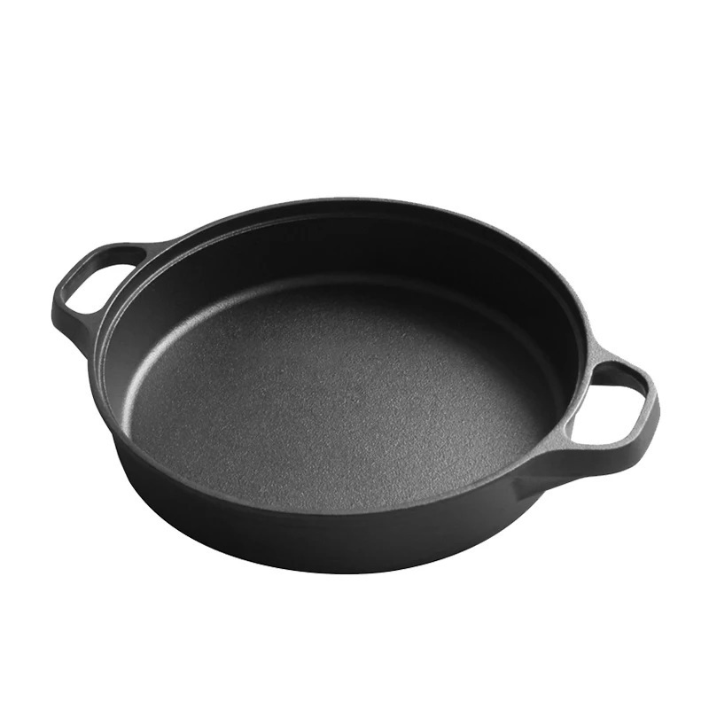 13.5 Inch Cast Iron Saucepan Round Griddle Pre-Seasoned Kitchen Essentials for Cooking Lovers