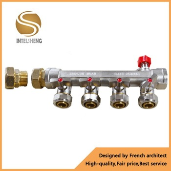 3, 4, 5, 6, 7, 8 Way Brass Water Manifold for Floor Heating Plumbing System Underground Heating System