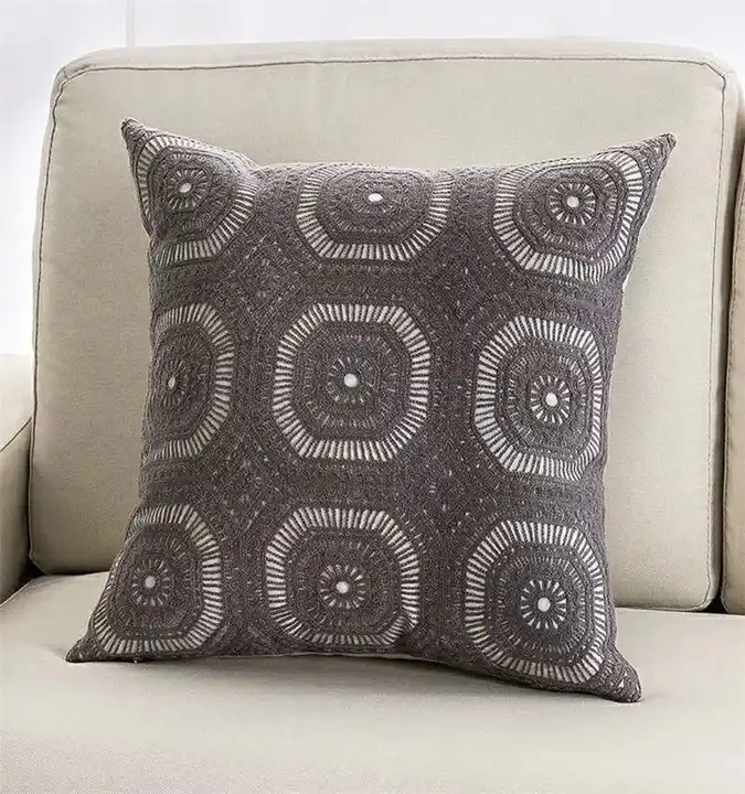 Embroidery Square Pillow Covers for Home Hotel Soft Cushion Case Full Season Decorative Stitching for Bedroom Dining Decor