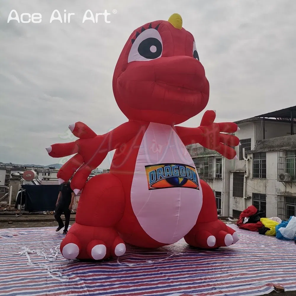 5mh Inflatable Dinosaur Cartoon Mascot for Outdoor Party Event Exhibition/Advertising