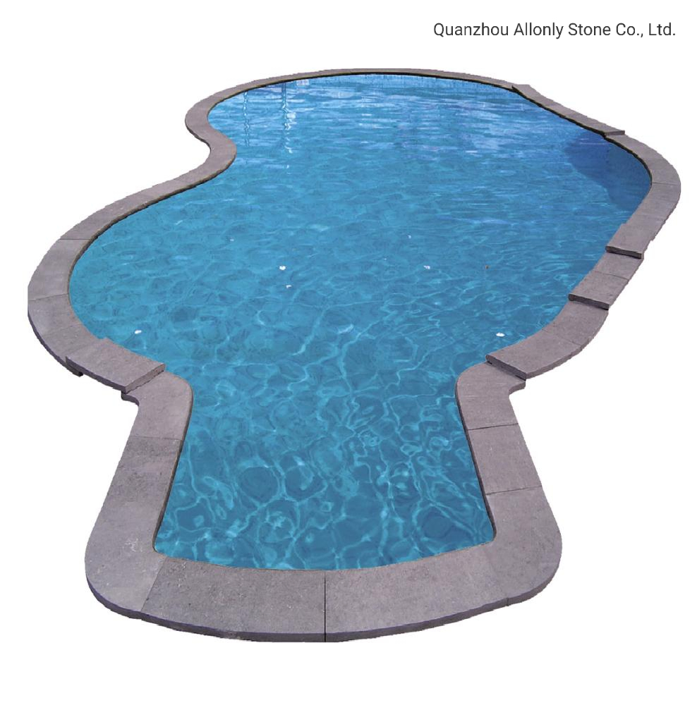 Bullnose G654 Padding Dark Granite Semi Inground Pool Border Coping Tile with Deck