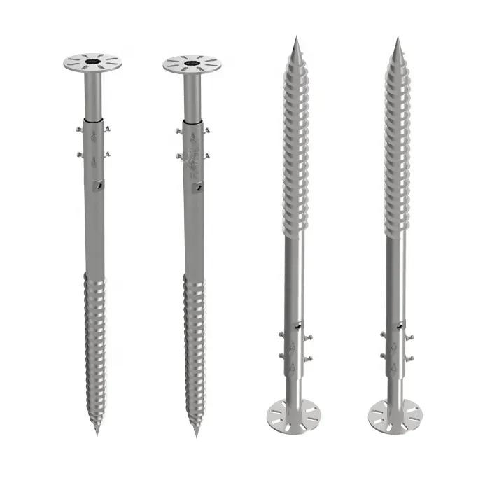 HDG Customized Ground Screw Helical Pole Pile with Extension for Solor Structure