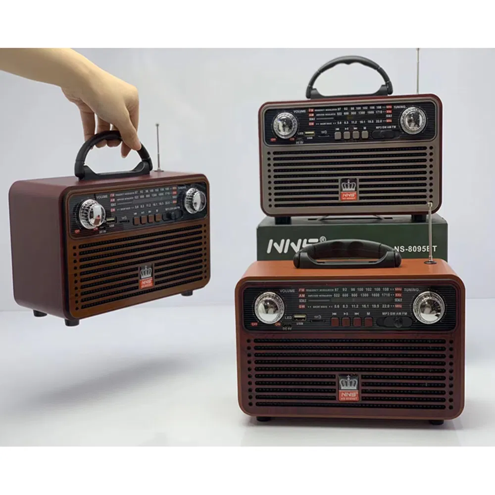 Ретро радио NS-8095BT с Bluetooth, деревянный корпус