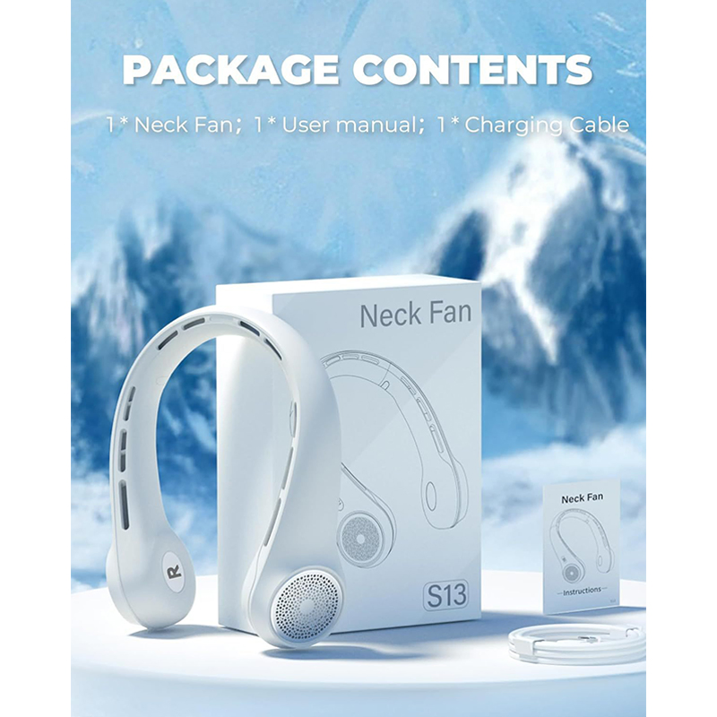 Безлопастной вентилятор на шею с дисплеем