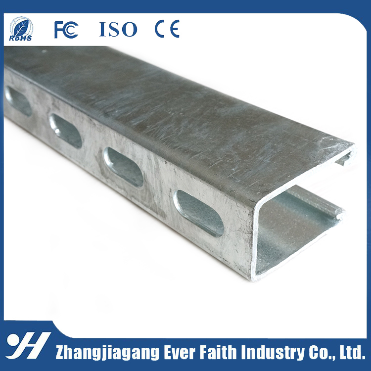 Galvanized C Shape Steel Profile Solid Strut Channel for Cable Support System