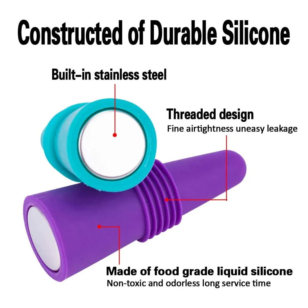 Wine Stoppers Beverage Bottle Sealer Soft Silicone Wine Bottle Stoppers Corks