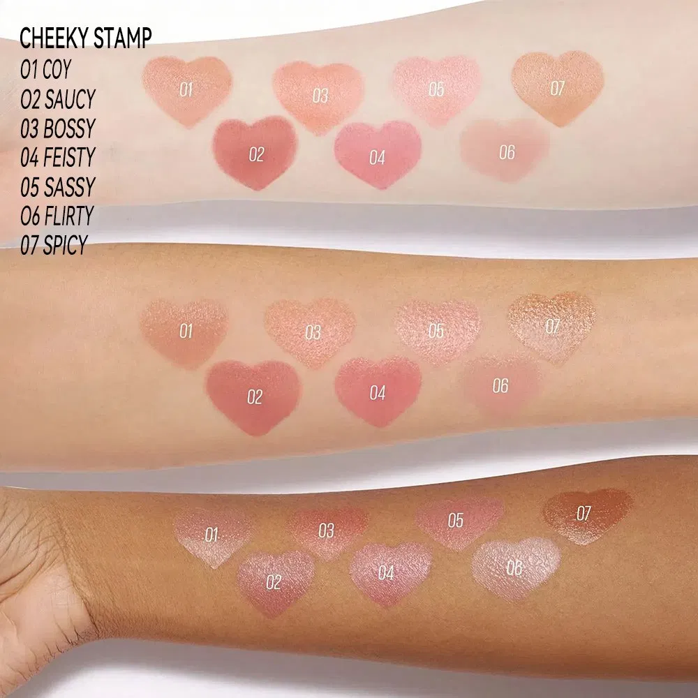 Hot Pink Blush Cheek Heart Shape Blush Paw Stamp Cushion Powder Blush