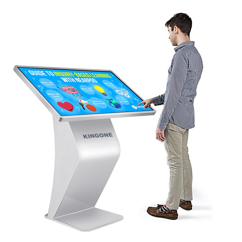 Kingone All-in-One OEM ODM 43 50 55 Inch Floor Standing LCD Touch Screen Digital Information Kiosk for Store, Airport and Mall