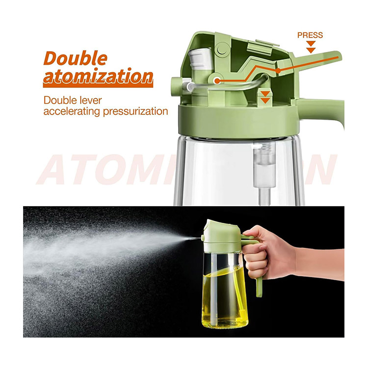 Hot Selling Glass Olive Oil Pump Sprayer Bottle 450ml Baked BBQ Oil Dispenser Bottle