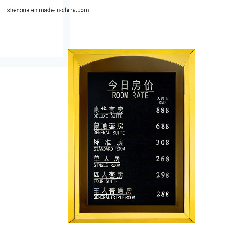 Shenone Wholesale Hotel Lobby Information Display Hotel Indicator Acrylic Sign Stand