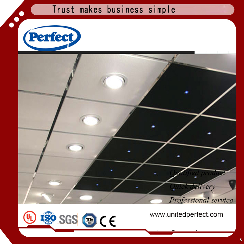 Square /Tegular/Concealed Edge Acoustic Fiberglass Ceiling Tiles